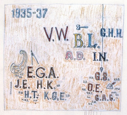 ASPLUND 'Tapiz de Juzgados Goteborg' boceto 1936-37 (LÓPEZ-PELÁEZ Arquíthesis_p118)